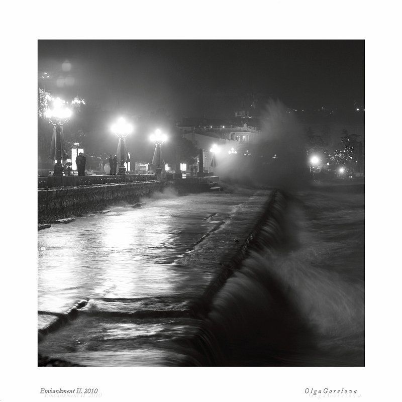 yalta embankment. a storm, море, шторм, ялта, крым, юбк Yalta Embankment. A Storm. фото превью