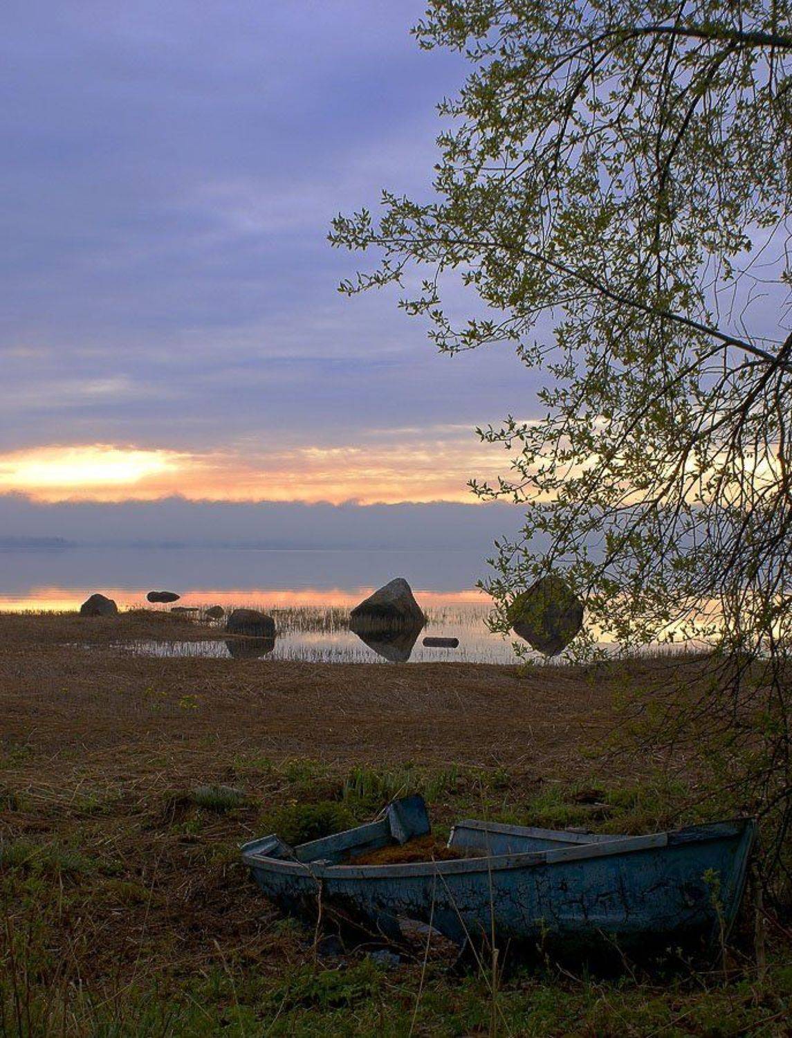 утро, лодка, высоцк, Юлия