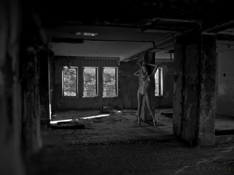 ню, портрет, девушка, ч/б Ray of light фото превью