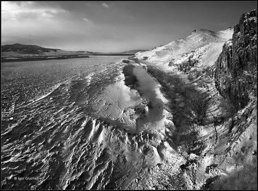 горы, река, лед, зима, бурятия, Игорь Глушко