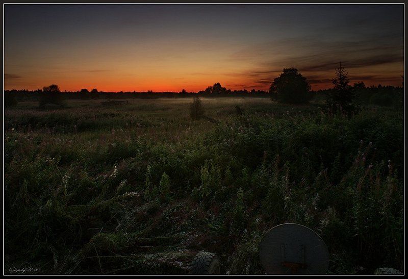 вечер,закат,деревеня,лето деревенька фото превью