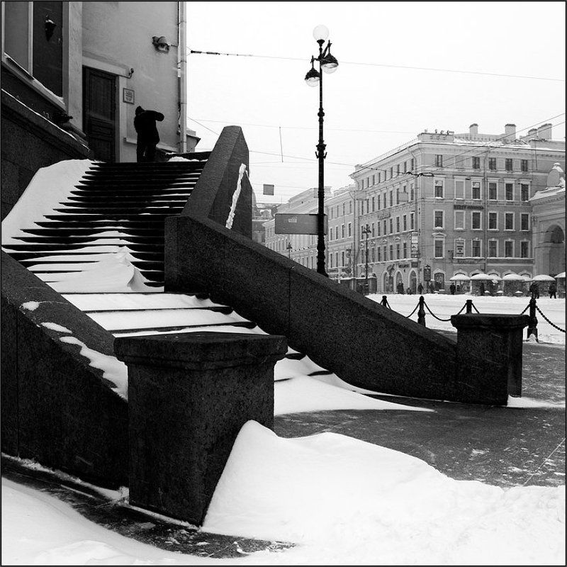 петербург, центр, невский, зима, февраль, чб Питерская черно-белая февральская зарисовка фото превью