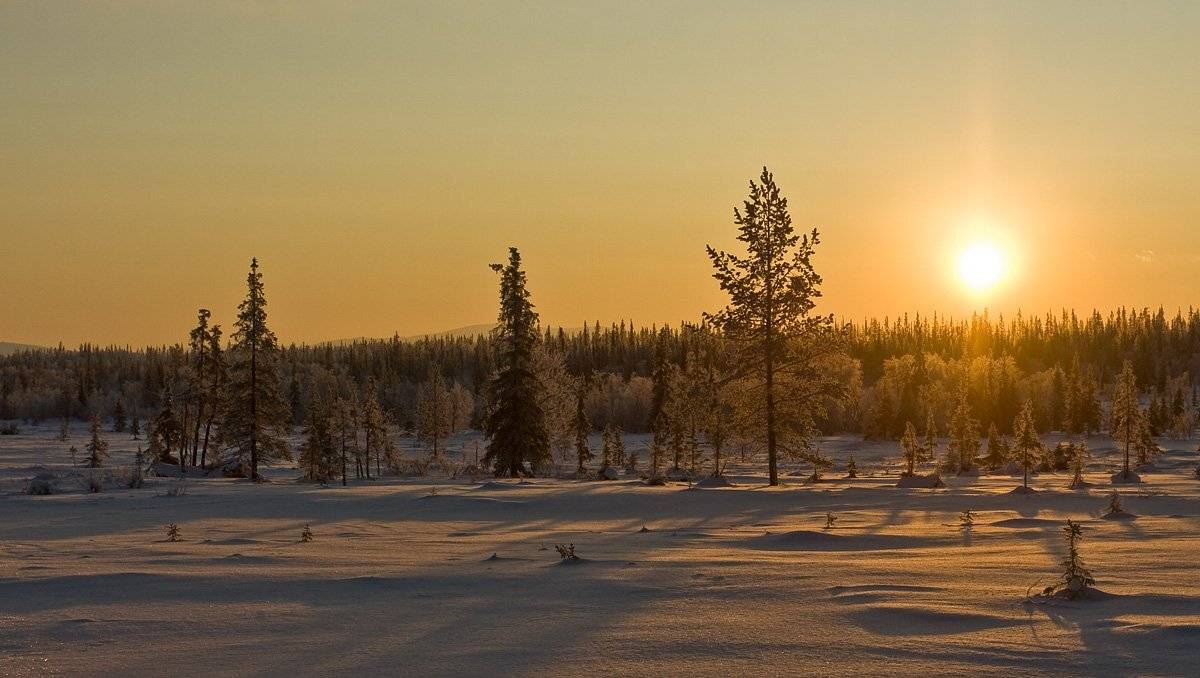 север, кольский, полуостров, зима, солнце, закат, locus