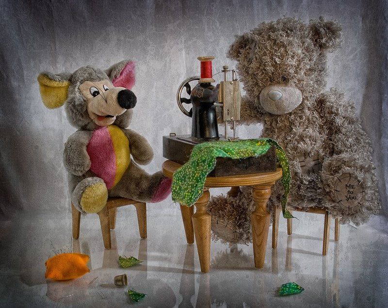 тедди, крысёнок, мягкие игрушки, швейная машинка Мастер и подмастерье фото превью
