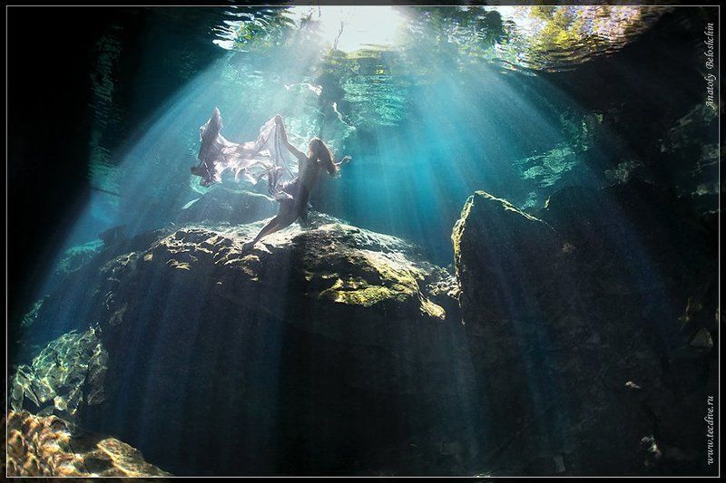 mexico, underwater, photo, cave, chak, chac, mool, anatoly, beloshchin, nude, fashion, seacam, canon, 5d, mark, ii Клетка для русалки (подводное фото) фото превью