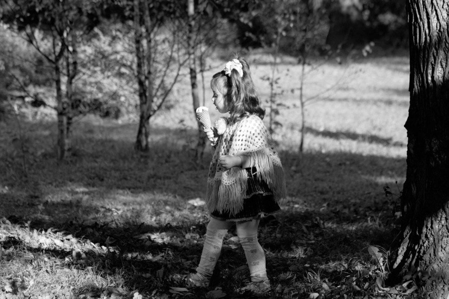 девочка, прогулка, мороженое, лес, nadyk