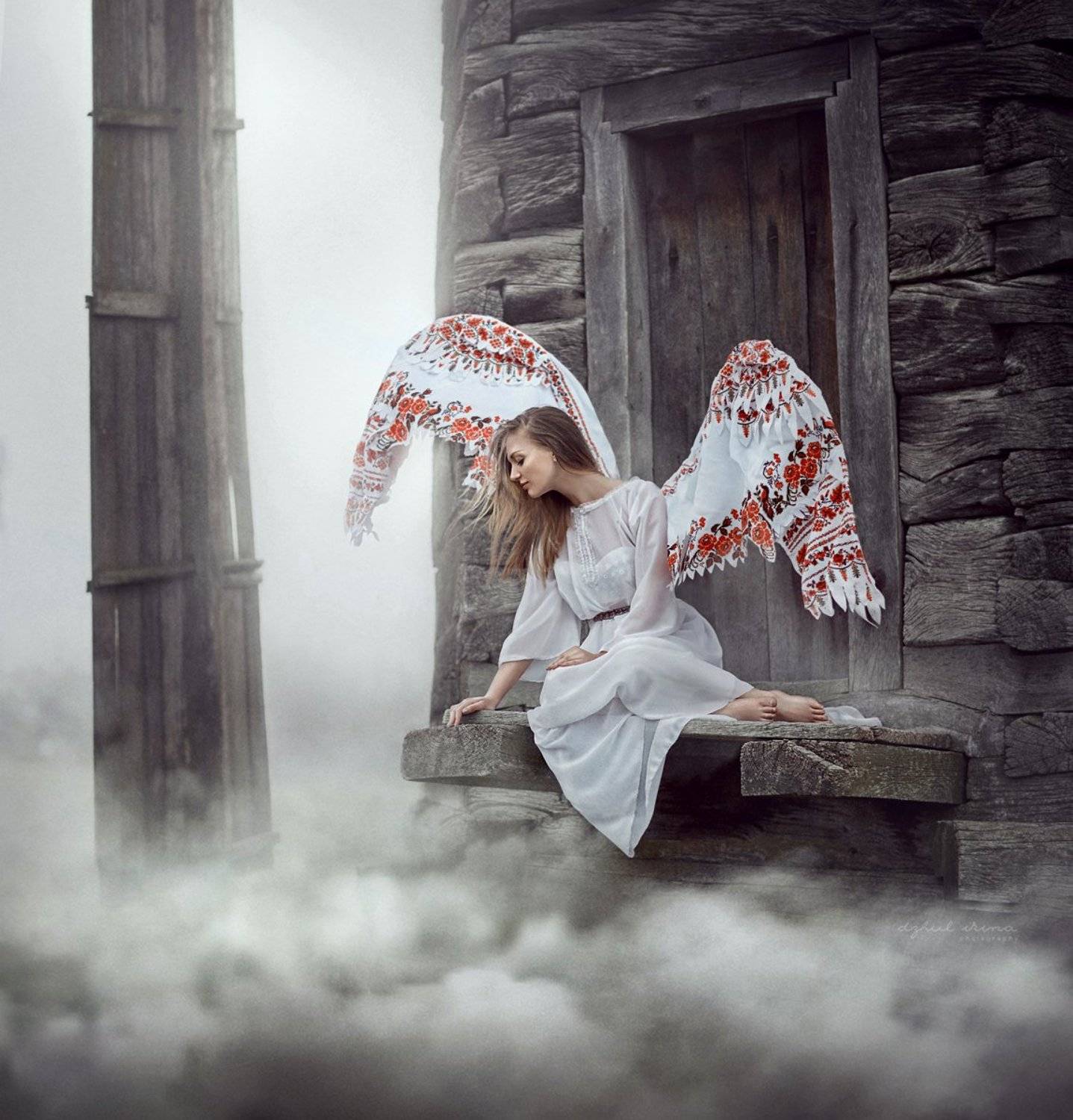 Clouds, Fog, Girl, People, Popular, Portrait, Wind, Wings, Ирина Джуль