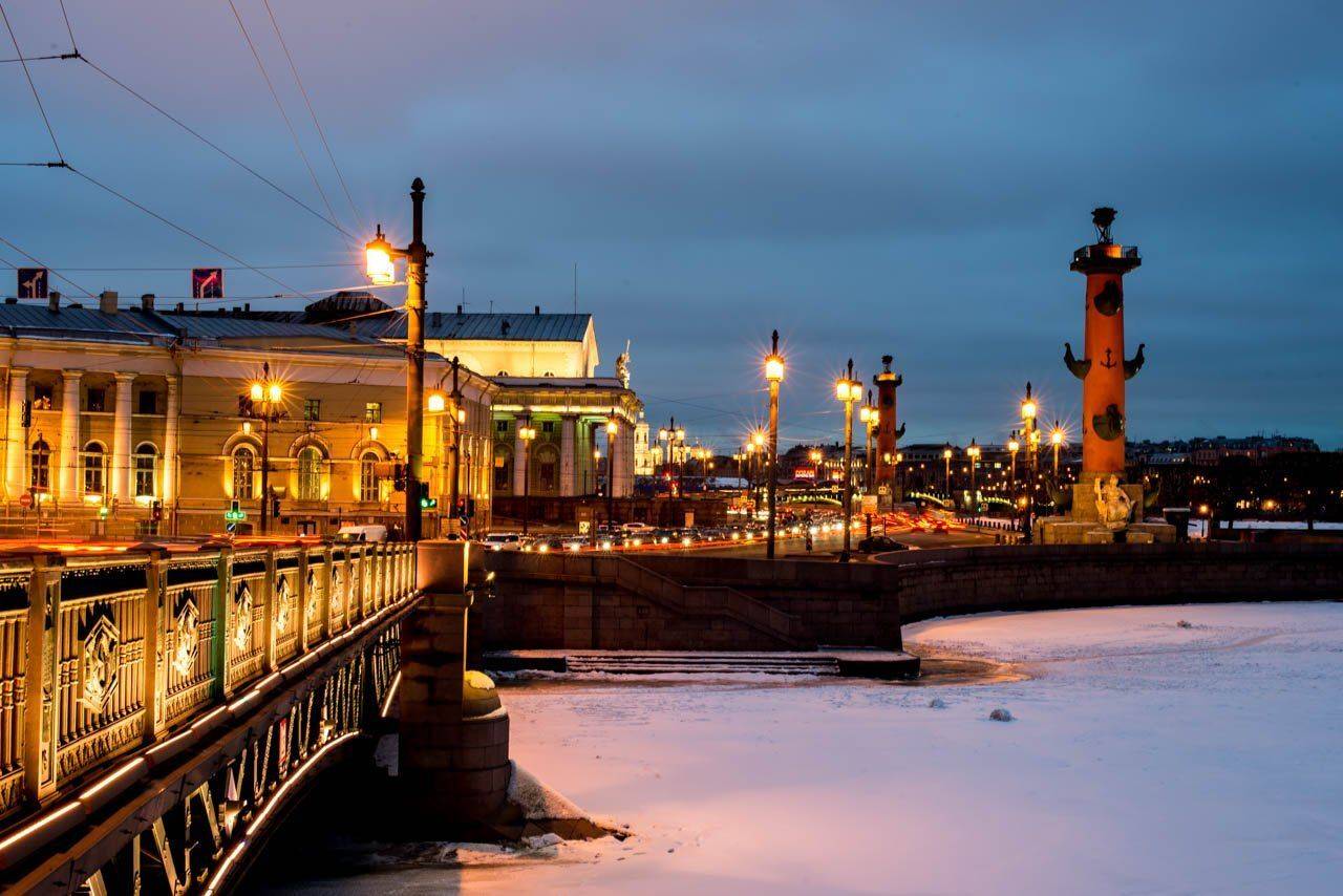 питер, санкт-петербург, васильевский остров, ночное фото, ночной город, город, дворцовый мост, Борис Раба
