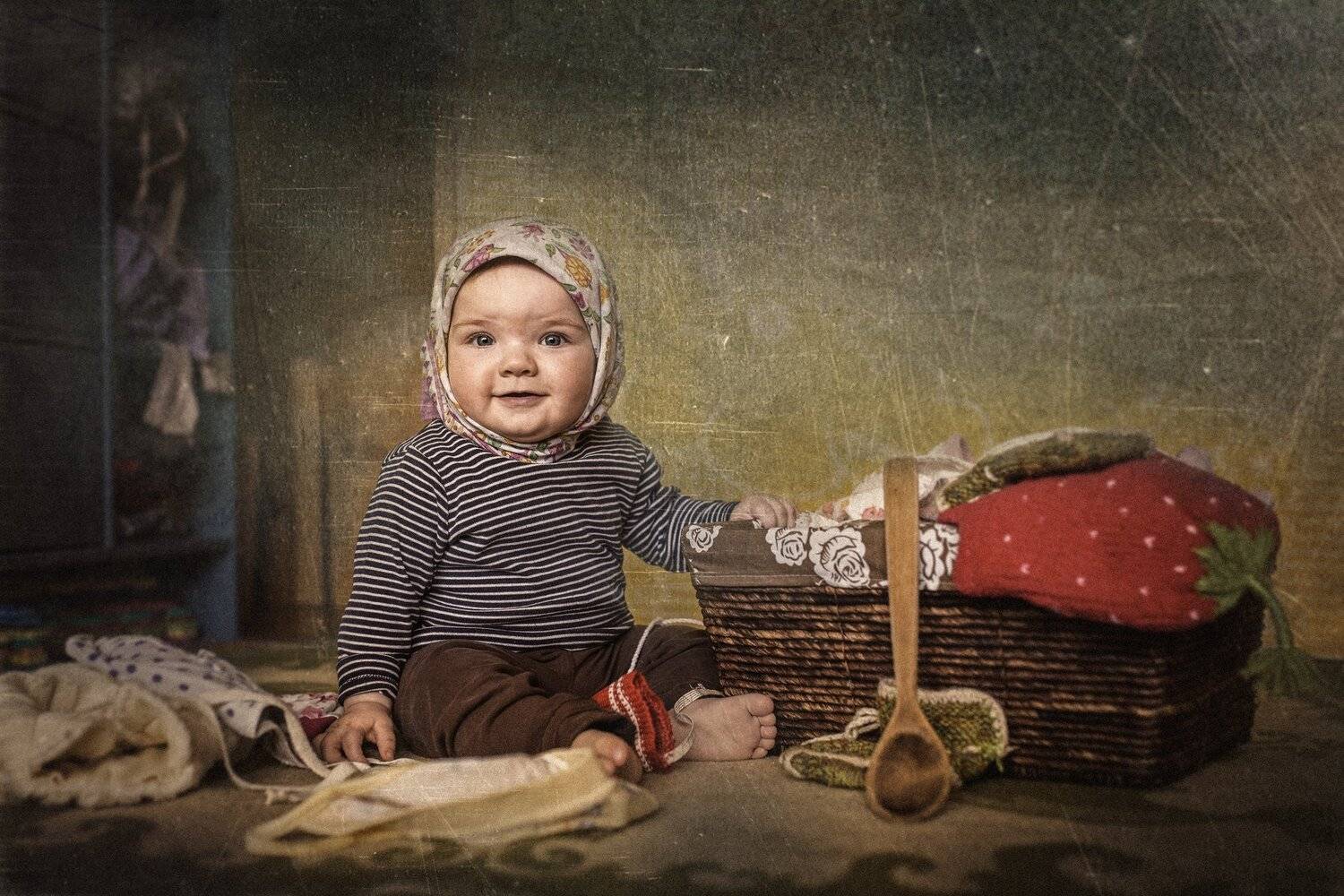 children,portrait,девочка,портрет,платок, Olegs Bucis