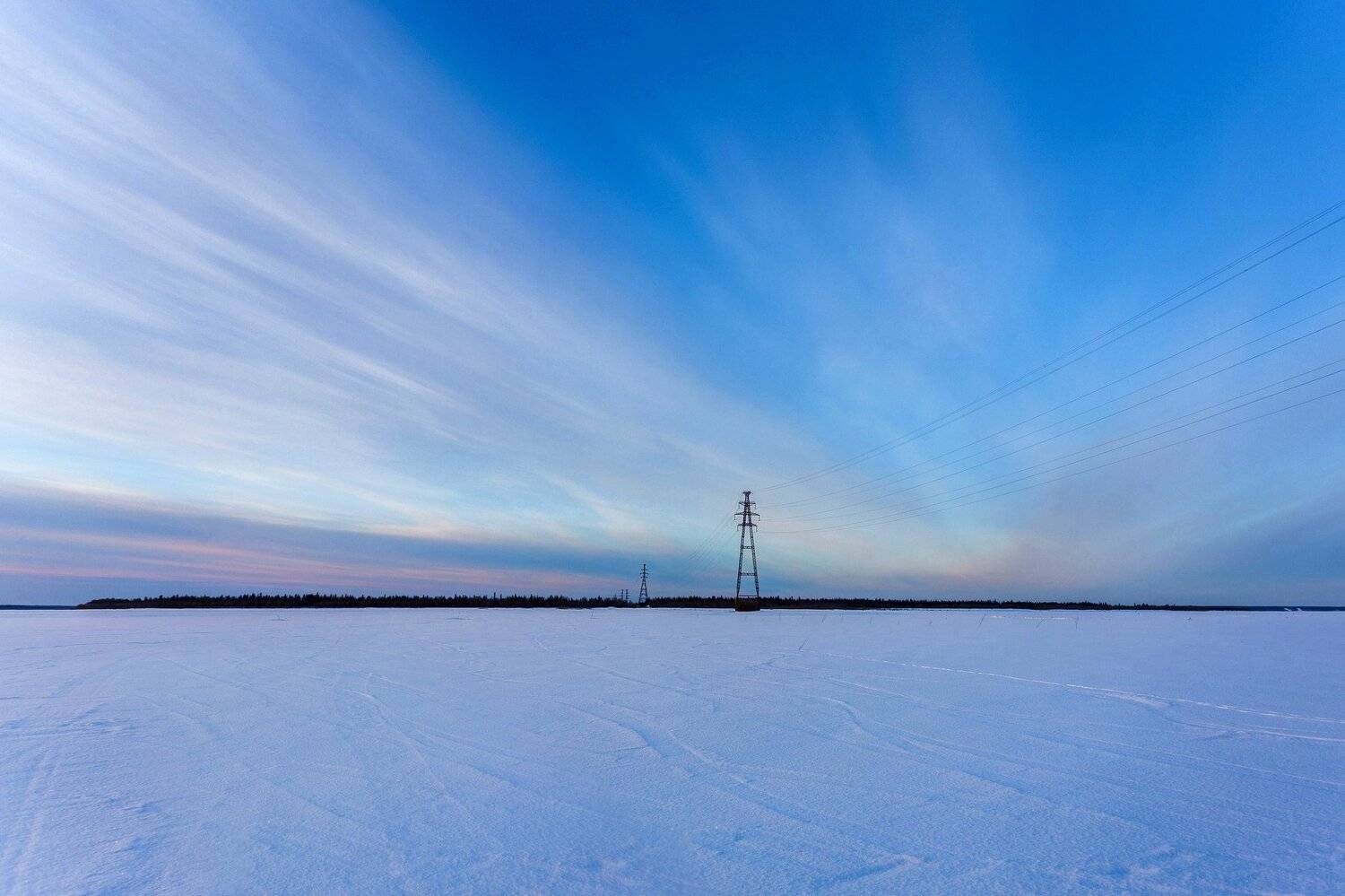Печора, река, зима, небо,, Анатолий