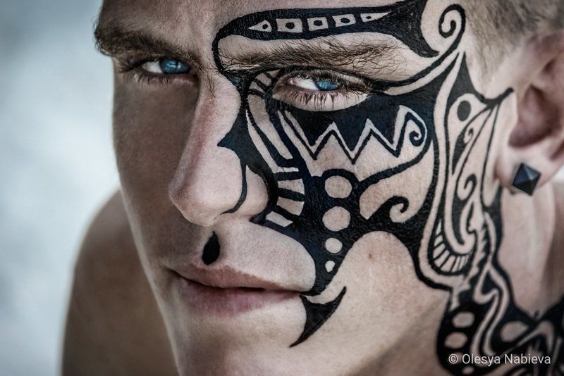 portrait, man, blue eyes, faceart, bodyart, handsome Brutal Jarred Smith фото превью