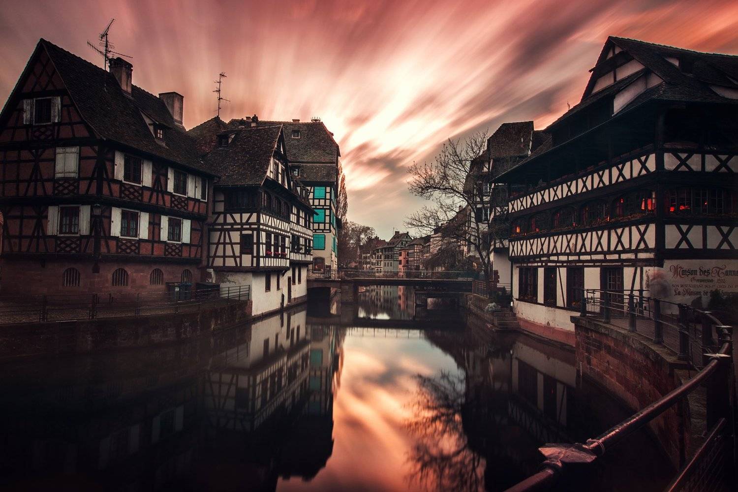 sky sunrise city spring street water river travel sun clouds europe rain urban architecture cityscape bridge building france storm strasbourg alsace petite france Bas-Rhin, Nicolai