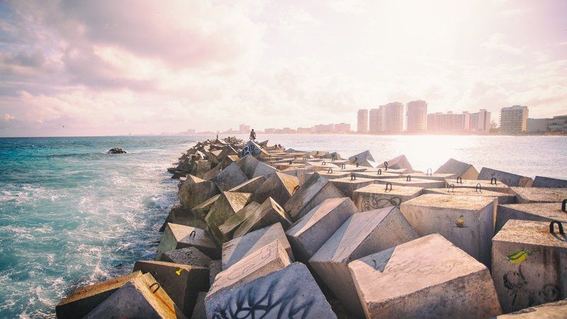 мексика, канкун, волнорез, Волнорез. фото превью