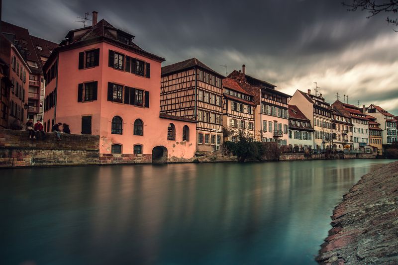 sky sunrise city spring street water river travel sun clouds europe rain urban architecture cityscape bridge building france storm strasbourg alsace petite france Bas-Rhin Before the Storm фото превью