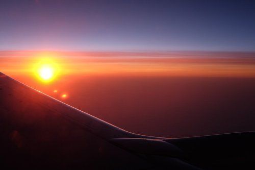 sunrise on flight