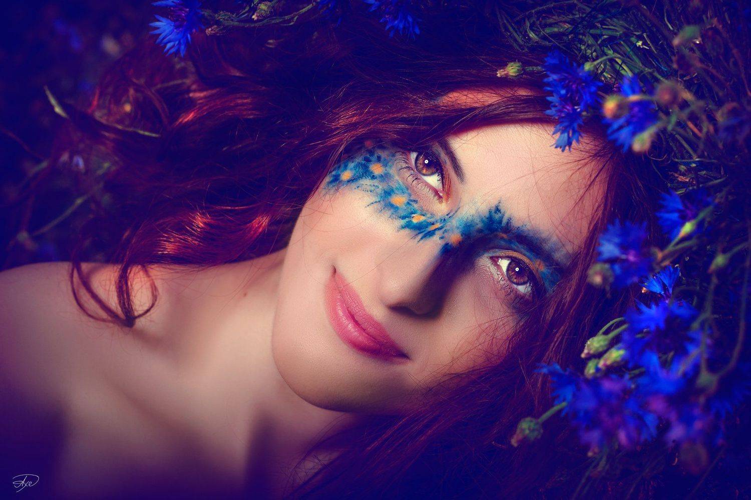 Beauty, Colors, Flowers, Mood, Portrait, Woman, Руслан Болгов (Axe)