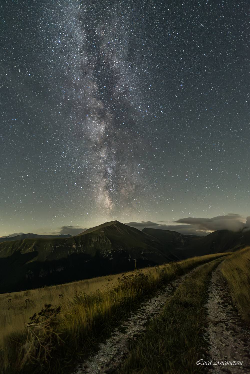 night milky way landscape stars appennino sibillini italy marche region path, Anconetani Luca
