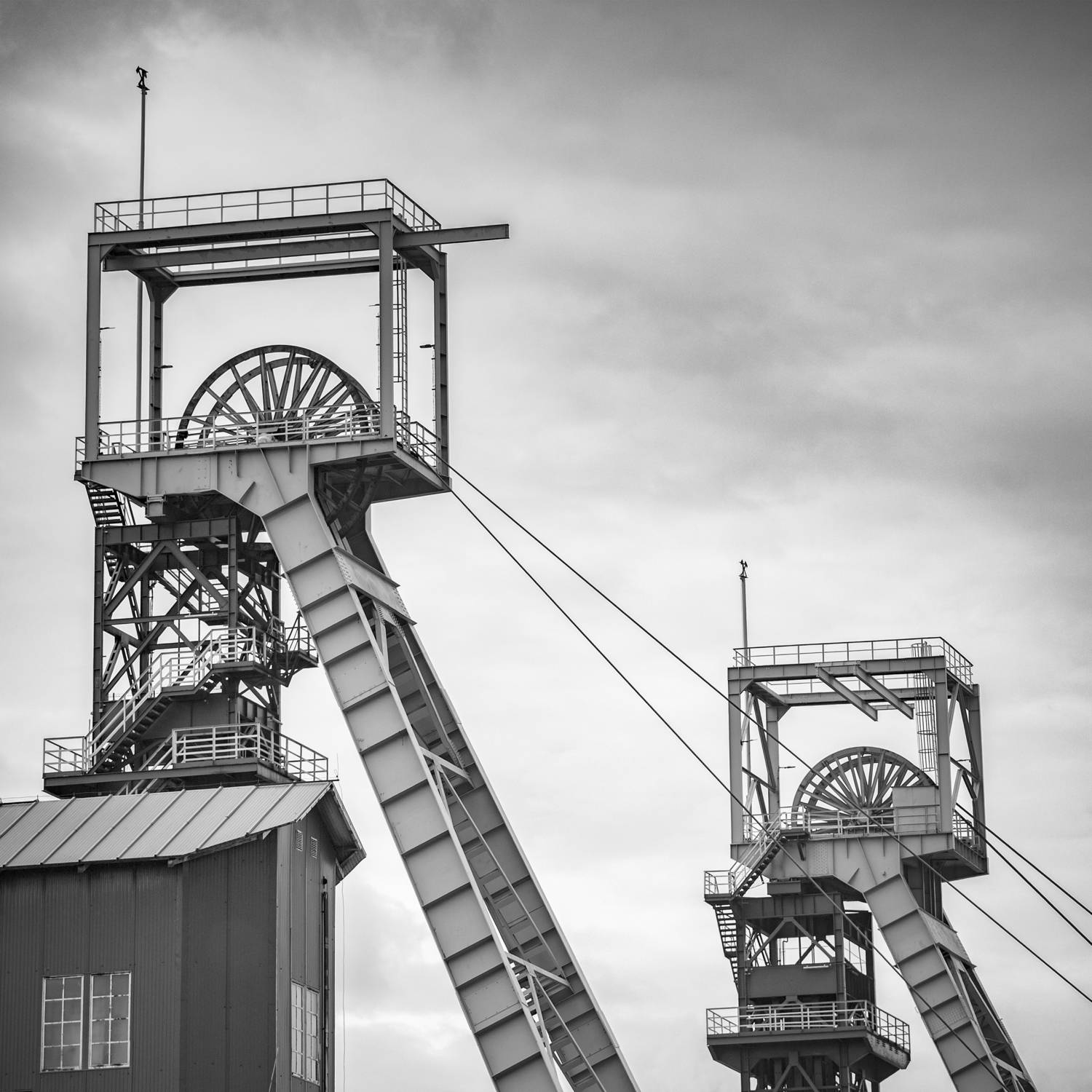 mine, mining, coal, bytom, bobrek, monochrome, architecture, industrial, industry, Damian Cyfka