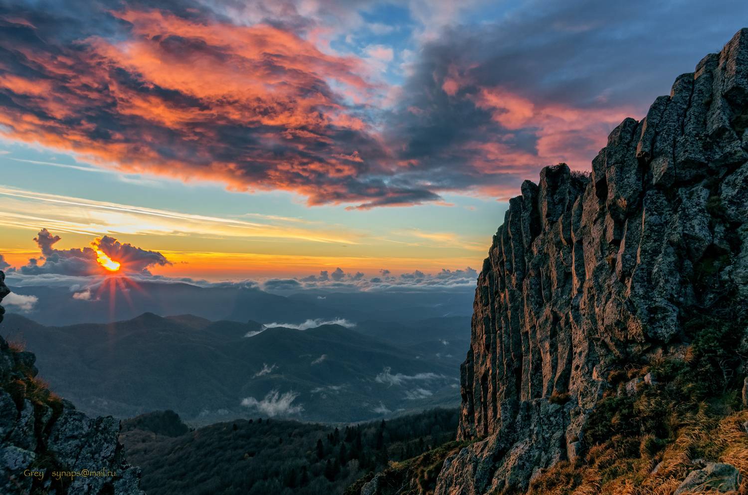 закат семиглавая скалы горы, Сергей Павлов