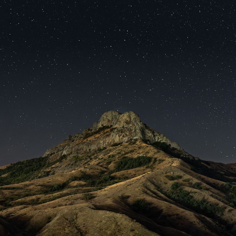 крым, Россия, ночной пейзаж Ночной Кара-Даг фото превью