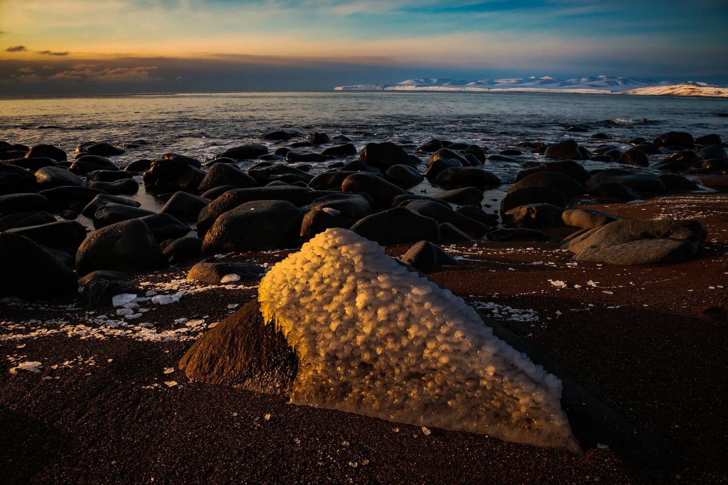 остров беринга, лёд, камни, тихий океан, берег, Уткин Дмитрий