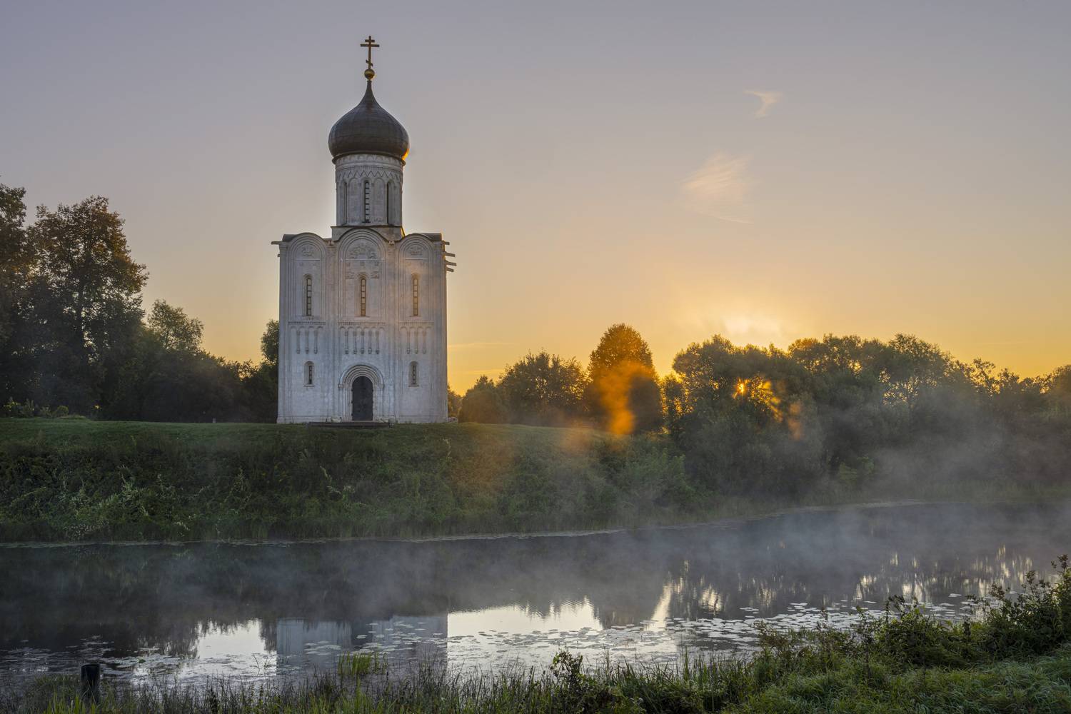нерли, спас на нерли, храм покрова на нерли, церковь, рассвет, нерль, церковь, владимир, боголюбово, владимирская область, нерль, Дейнекина Галина