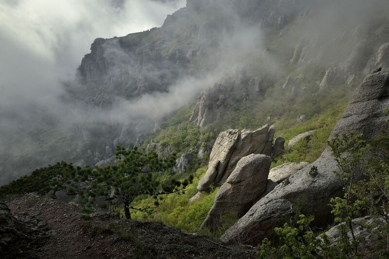 крым, горы, демерджи, туман Туманные Демерджи фото превью