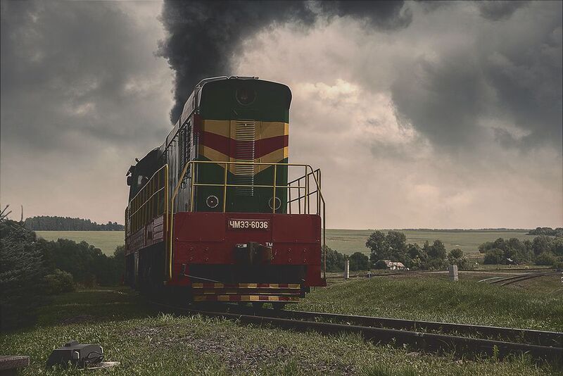 тепловоз, маневровый, железная дорога, лето Манёвры фото превью