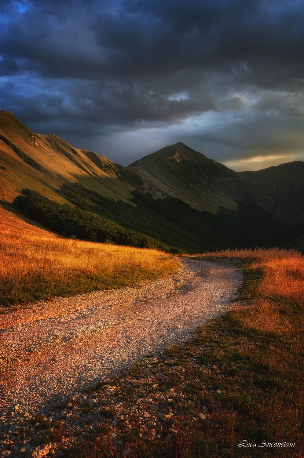 landscape sibillini mountains italy marche region path appennini sunset light, Anconetani Luca