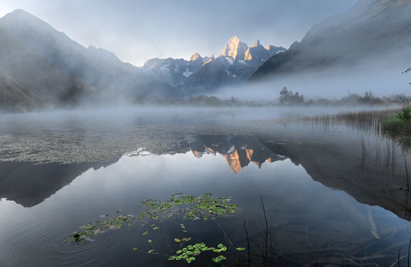 Туманы на озере Туманлы-Кель фото превью