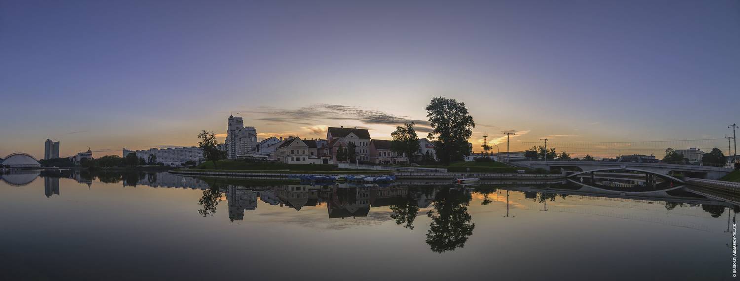 панорама, отражения, город, река, рассвет, архитектура, Армашов-Тельник Григорий
