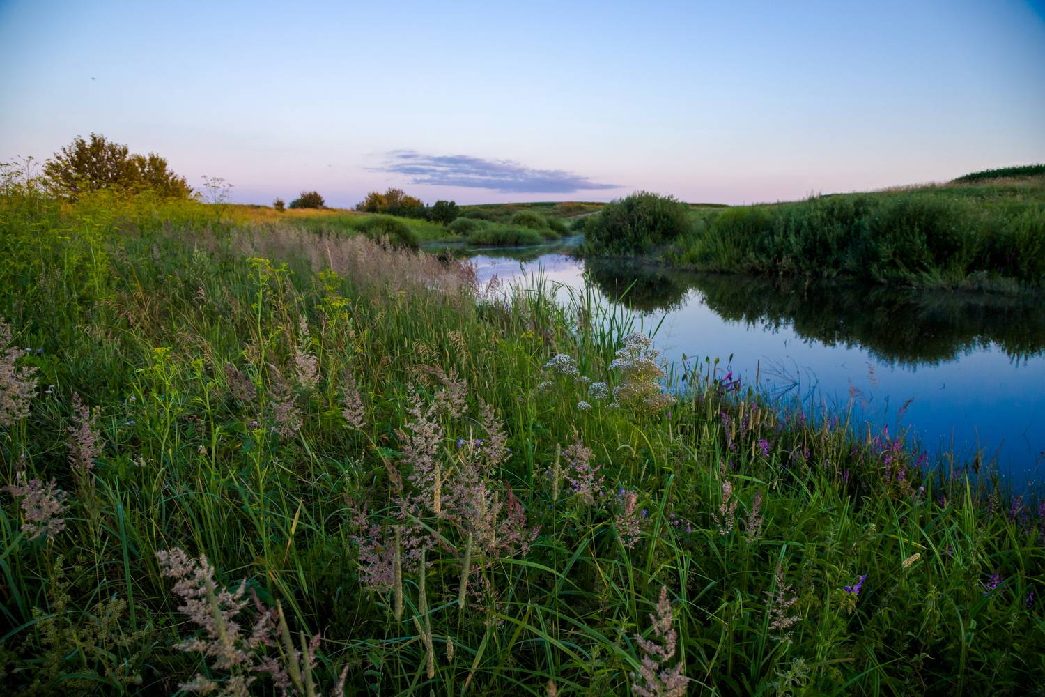 вечер, река, Юрий Морозов