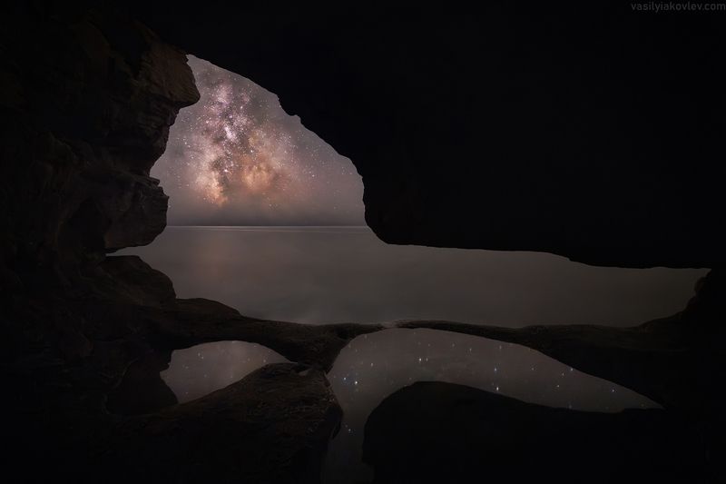 казахстан, фототур, яковлевфототур, мангистау, мангышлак, айракты, босжира, устюрт, карынжарык, тузбаир, торыш, туйесу, сенек Ночь в Голубой бухте фото превью