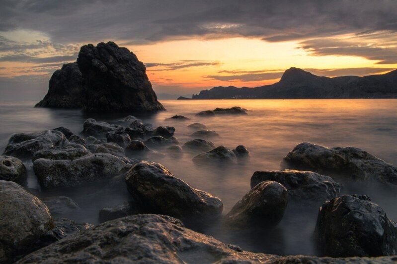 закат, крым, россия, море Закат у мыса Алчак фото превью