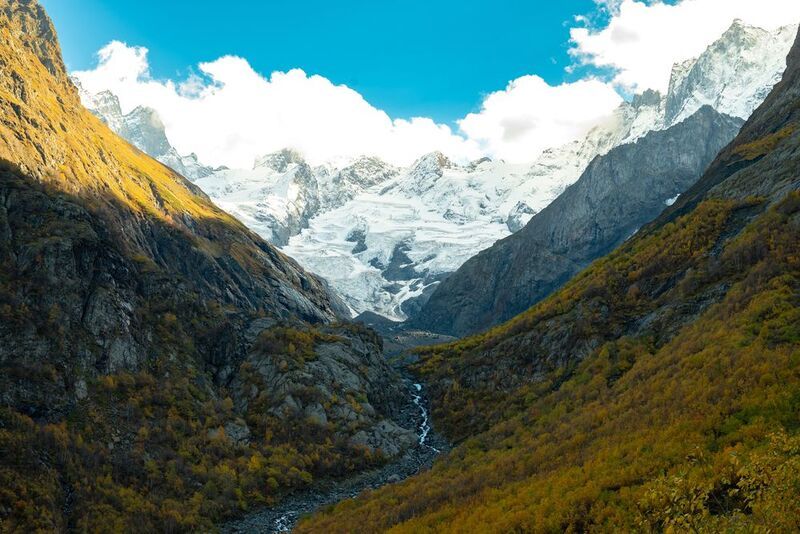 Домбай, горы, осень Осень в горах Домбая фото превью