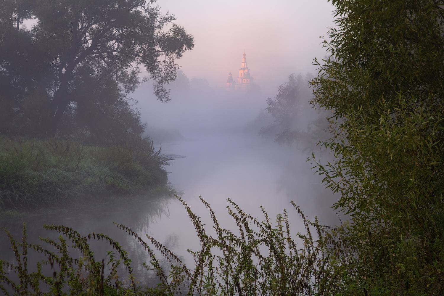 истра, храм, подмосковье, утро, туман, осень, Александр Стрельчук