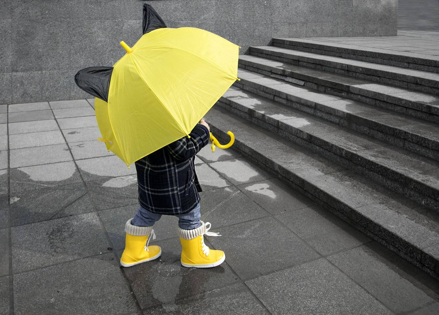 Весна, Город, Желтый, Зонт, Малыш, Мальчик, Сапожки, Солнце, Наталья Бочкарева