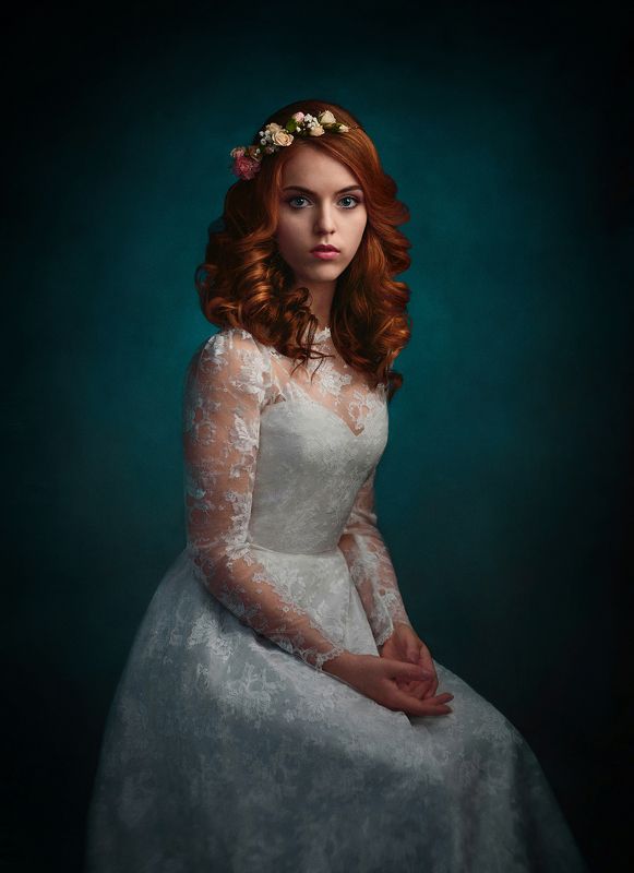 Венок, Девушка, Портрет, Свет, Студия, Тень *** фото превью