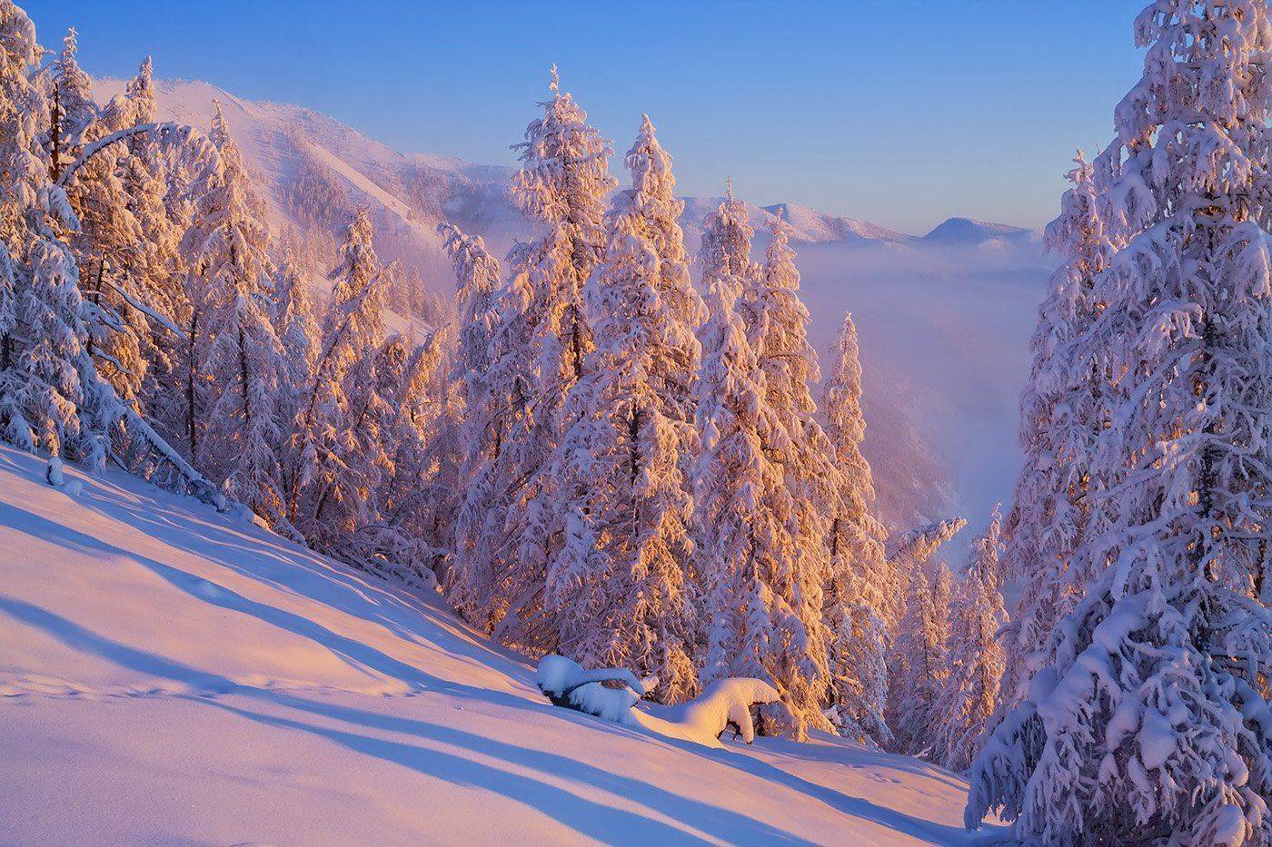 Зима, Минус 57, Сильный мороз, Якутия Сибирь, Владимир Рябков