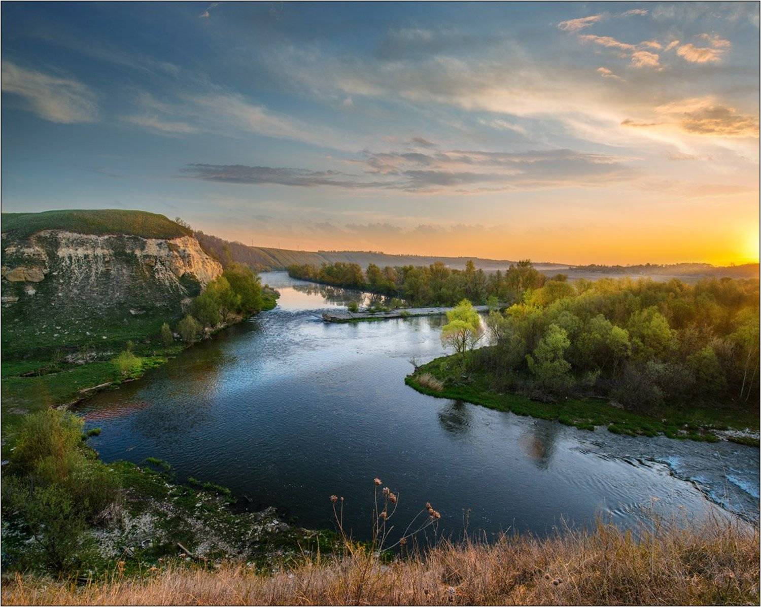Landscape, sunrise, sky, river, spring, весна, рассвет, река, пейзаж, небо, Andrew Kolobov