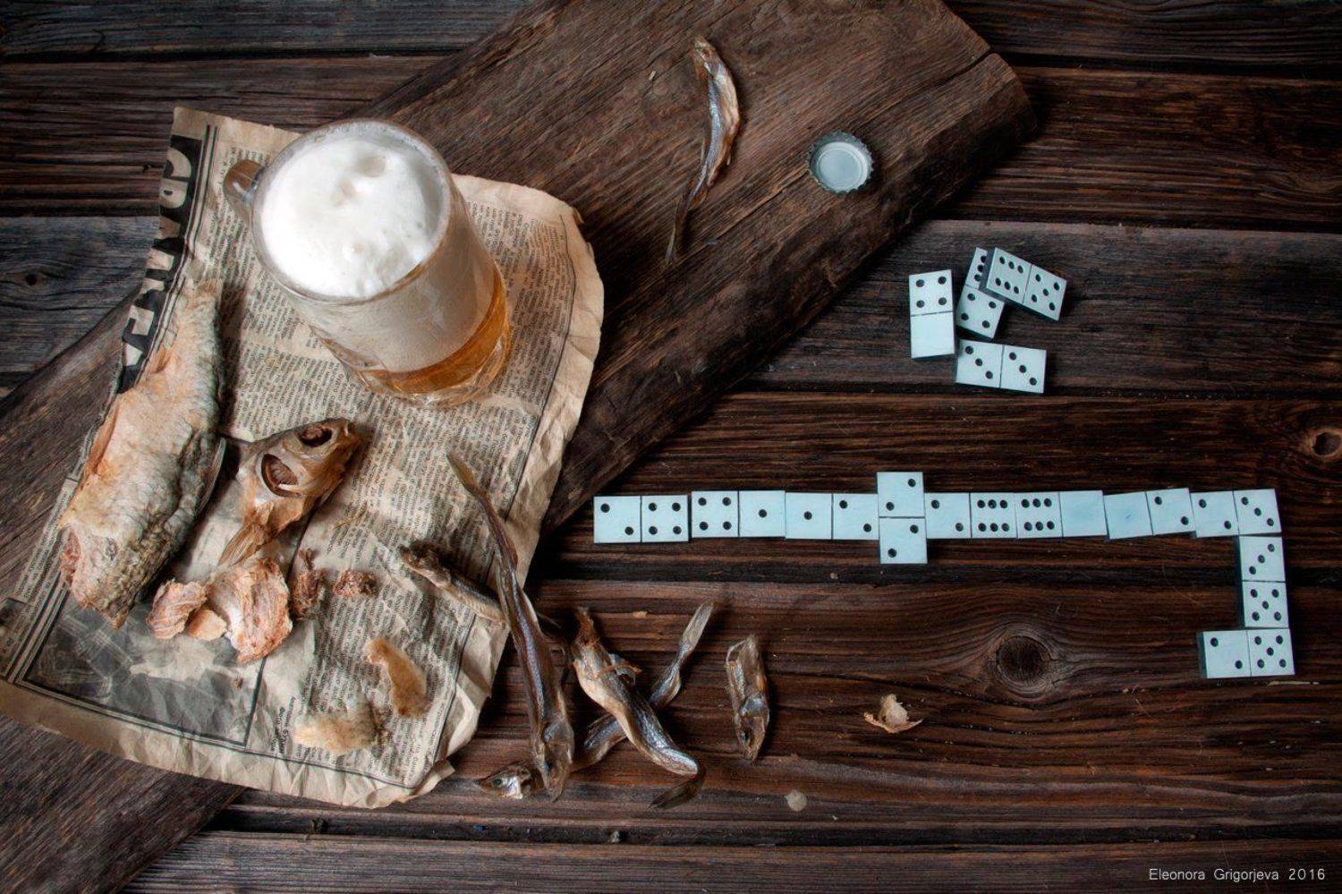 Вобла, Домино, Натюрморт, Ностальгия, Пиво, Снетки, Советская газета, Eleonora Grigorjeva