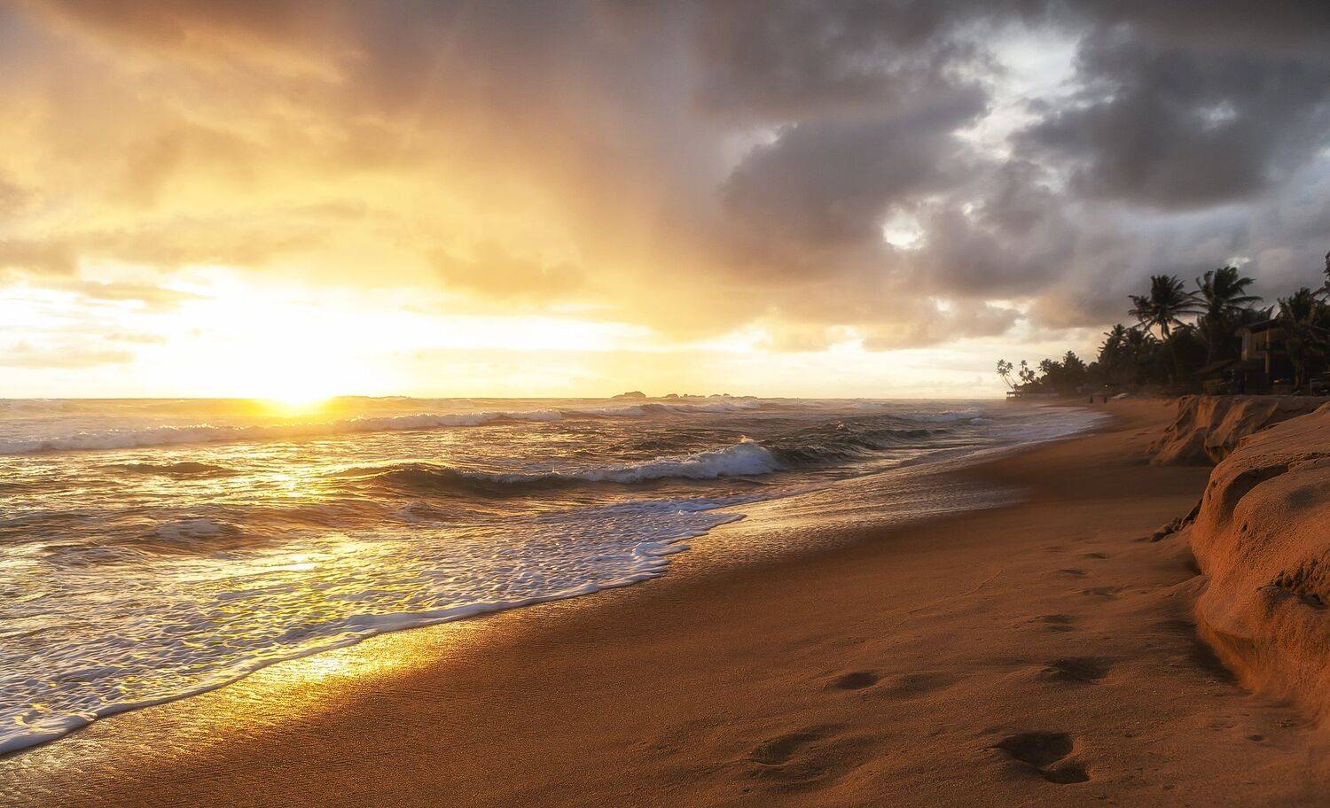 закат, шторм, небо, солнце, дождь, Никита Сердечный