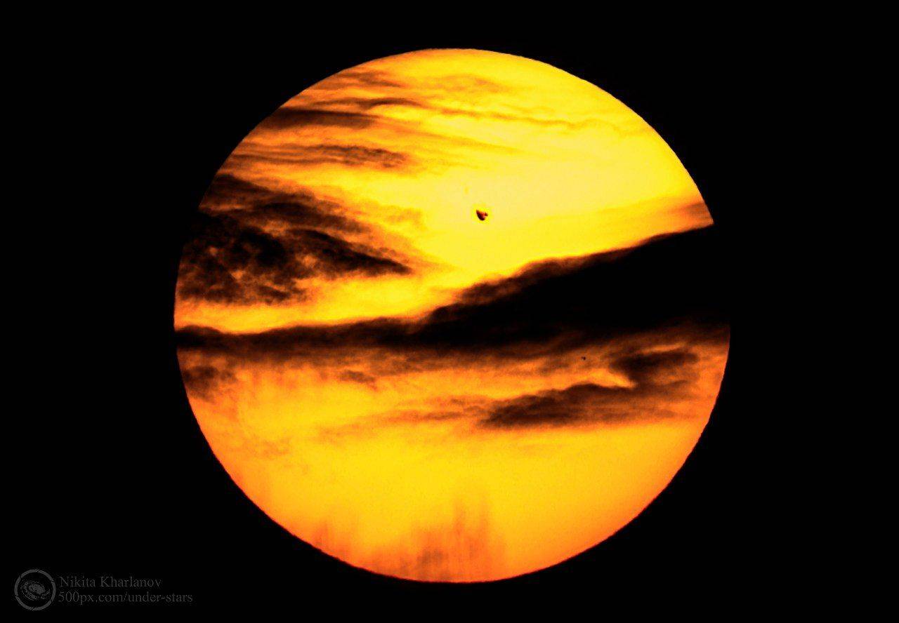 солнце, облака, большое солнце, огромное солнце, пятно, облако, закат, Харланов Никита