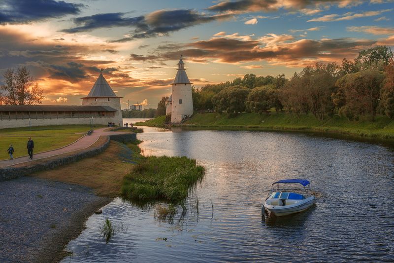 лето, небо, река, природа Вечер... фото превью