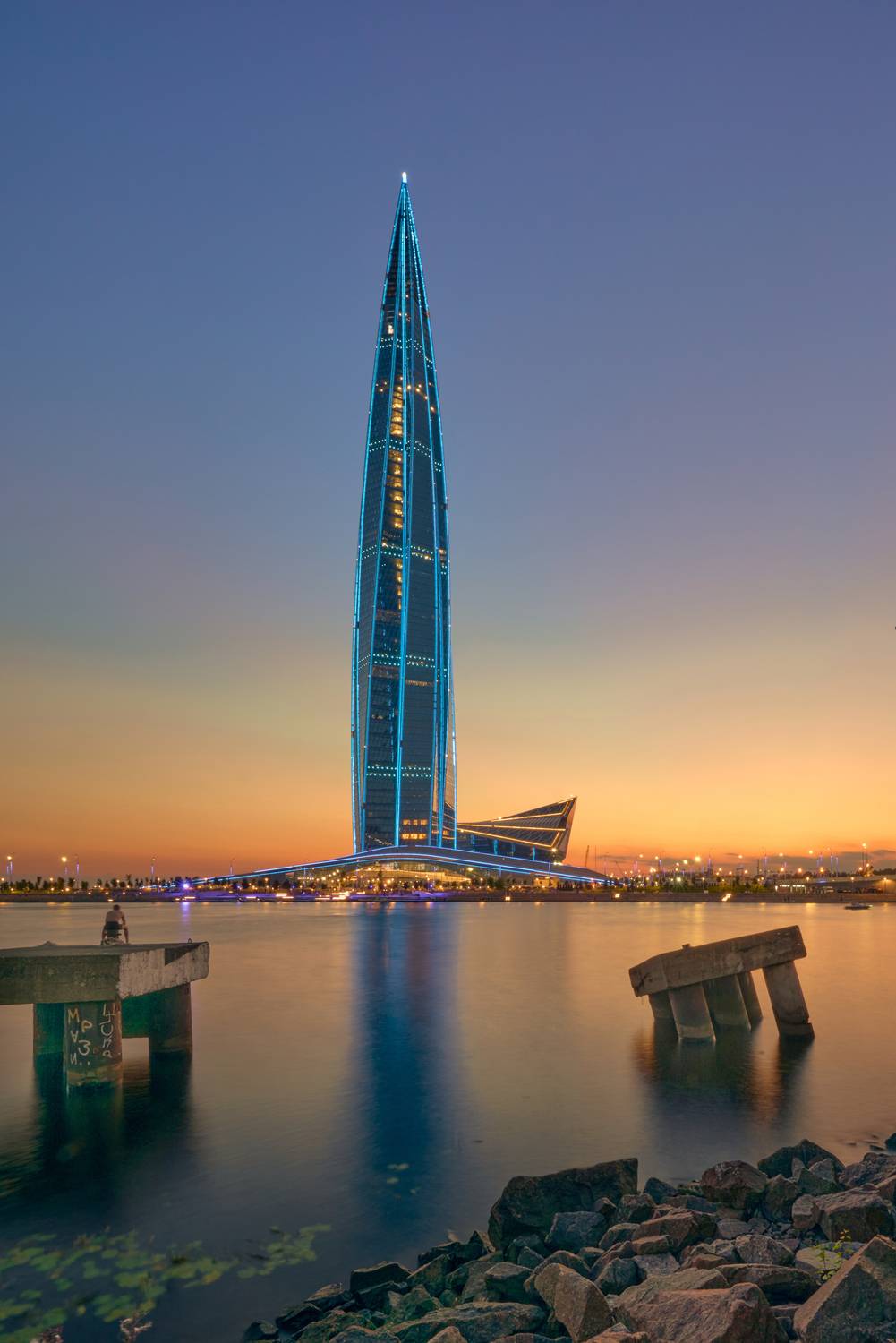 санкт-петербург, башня газпрома, газпром, закат, лахта, вечер,, Александр Байдуков