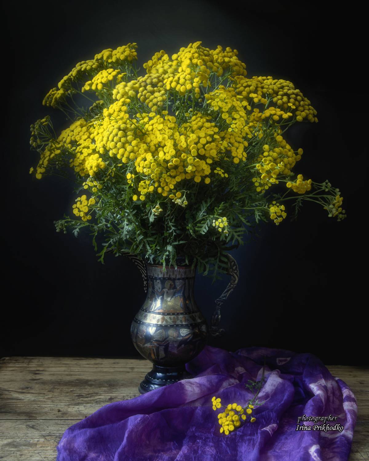 натюрморт, цветы, букеты, осень, пижма, Приходько Ирина