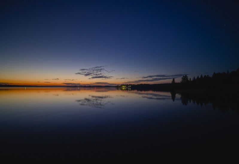 Голубой час на Онежском озере близ Повенца фото превью