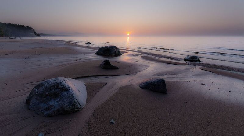 нарвский залив балтика сентябрь вечер море Лаконичный закат фото превью