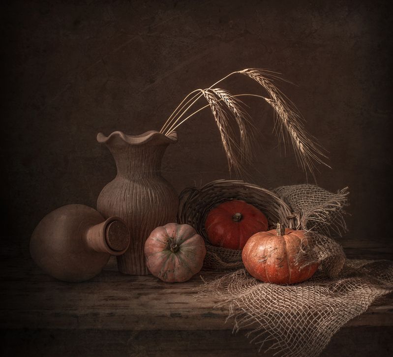 Still life, light, texture, colors, shadows, pumpkin Old times фото превью