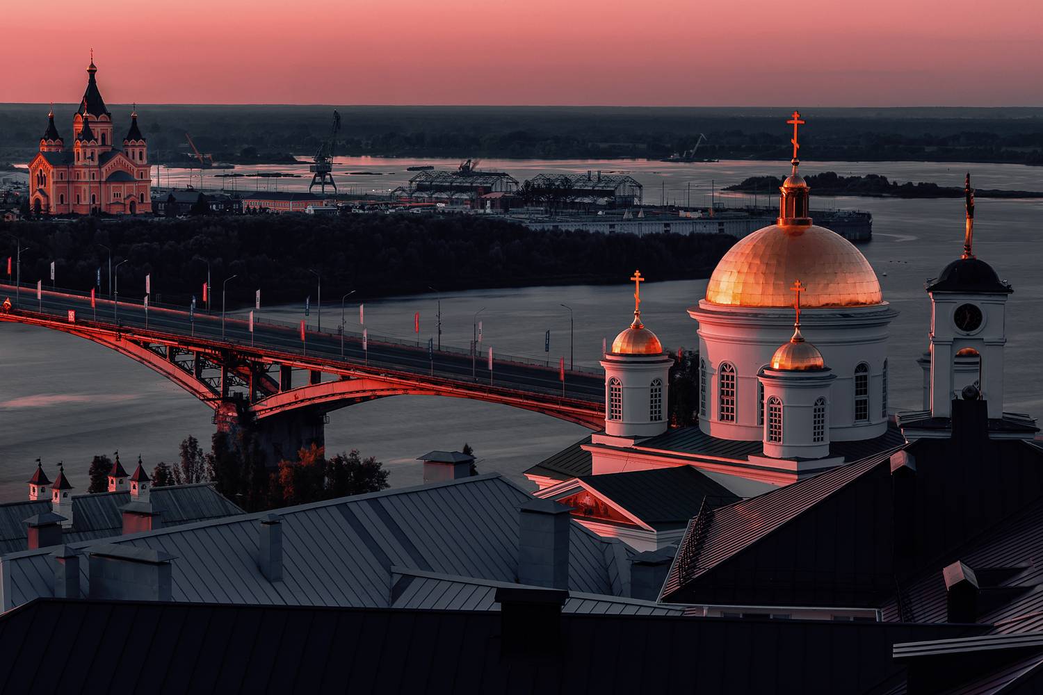 нижний новгород, волга, ока, набережная, закат, вечер, лето, Kornilov Dmitry